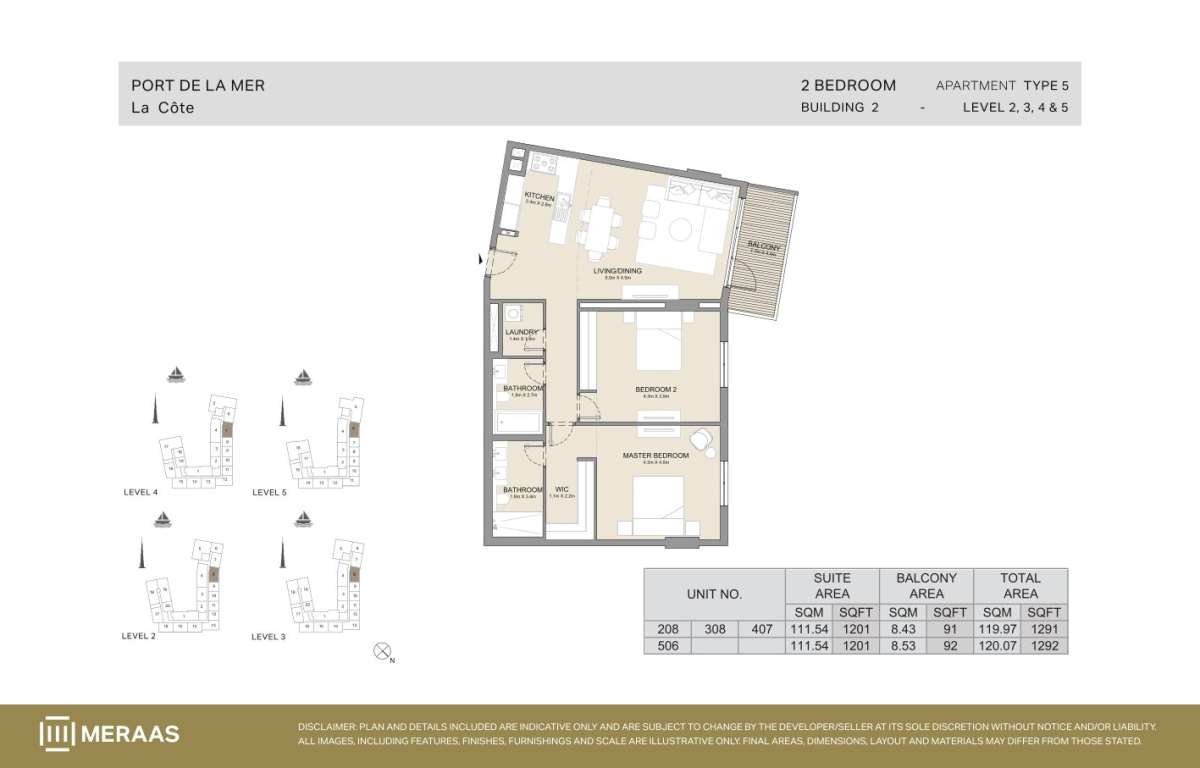 5-2BHK-Type 5 - Unit 208,308,407,506